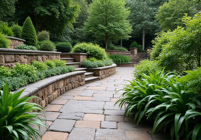 Hardscape integration in garden design