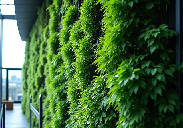 Modern vertical green wall installation