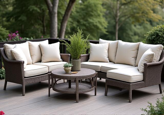 Weather-resistant outdoor furniture setup